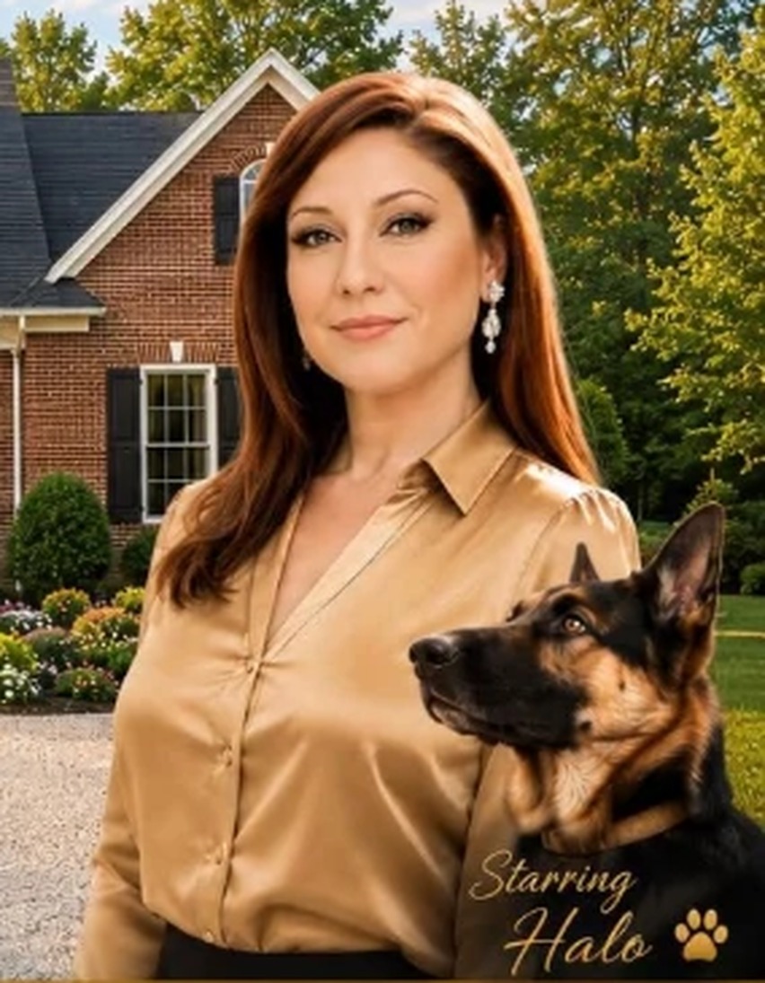 Yvette Timberlake, REALTOR®, with Halo, her German Shepherd